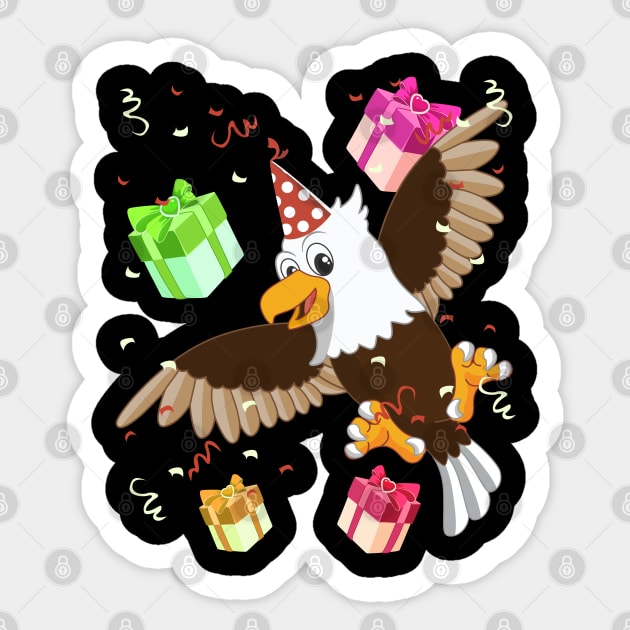 American Bald Eagle Birthday Gift Idea Sticker by TheBeardComic